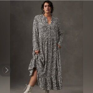 Anthropologie Lynda Maxi Dress Leopard Animal Print